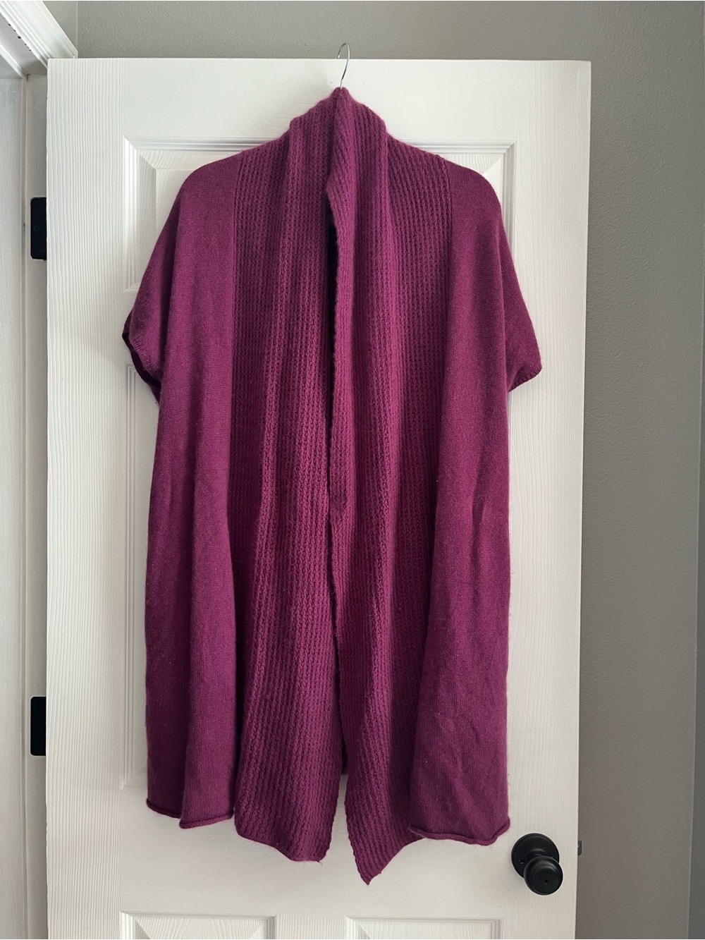 Eileen Fisher Longline Oversized Knit 100% Cashmere Cardigan Purple Size Medium